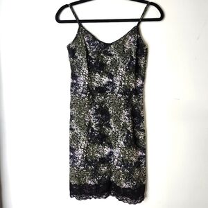 SMARTSET BLACK KHAKI BLUSH PINK MINI DRESS W/ BOTTOM LACE TRIM SIZE 2
